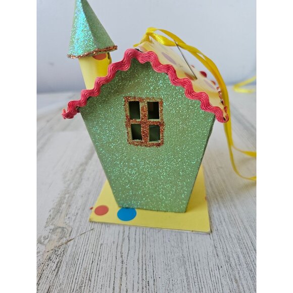 Katherine's collection green spring Easter cardboard village house birdhouse - Picture 3 of 9